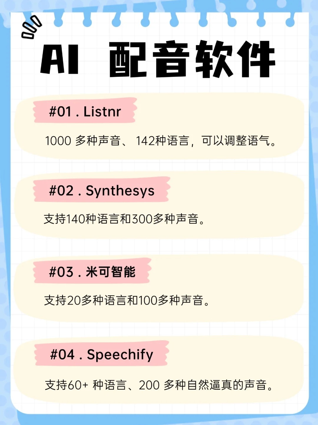 4个AI配音软件推荐,最高支持142种语言