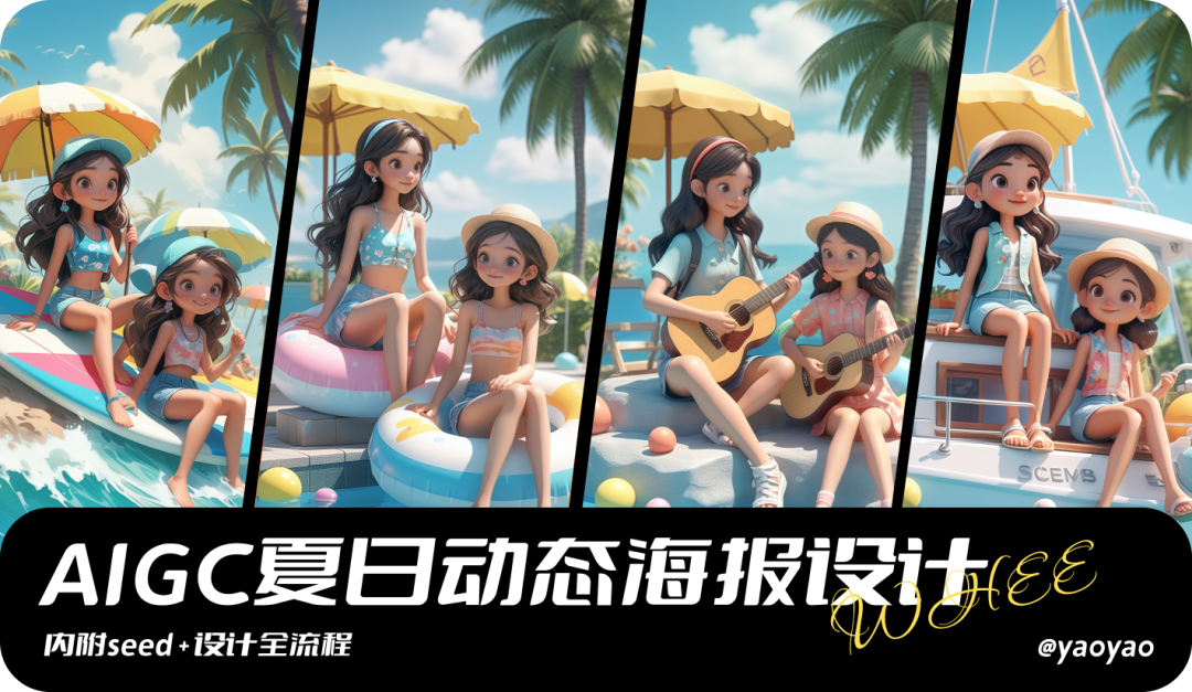 AIGC辅助夏日动态海报设计