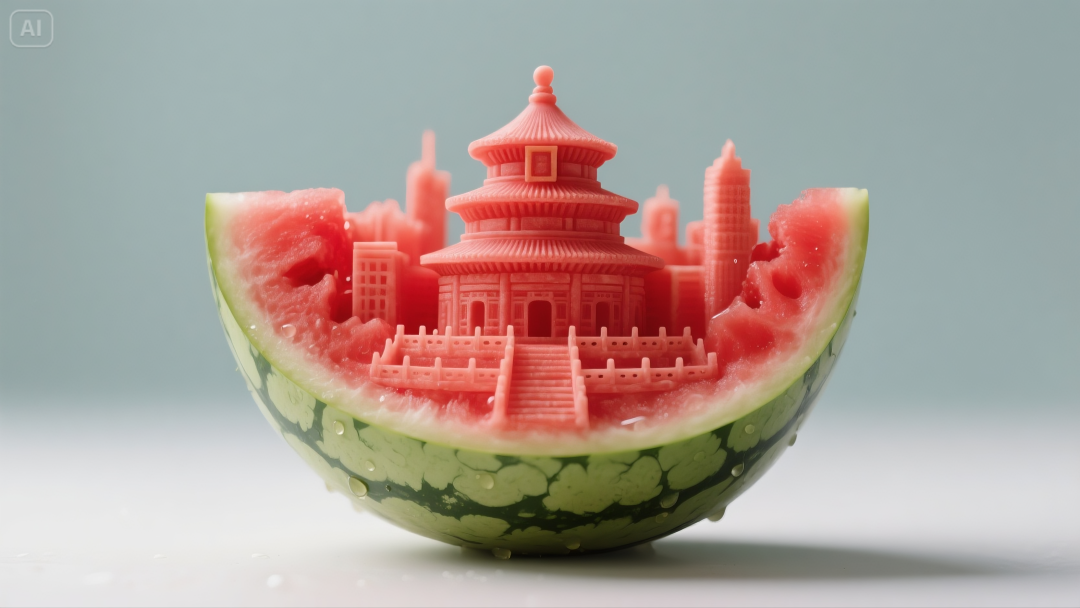 教程|当「城市地标」遇上西瓜,这一口下去满满清凉!