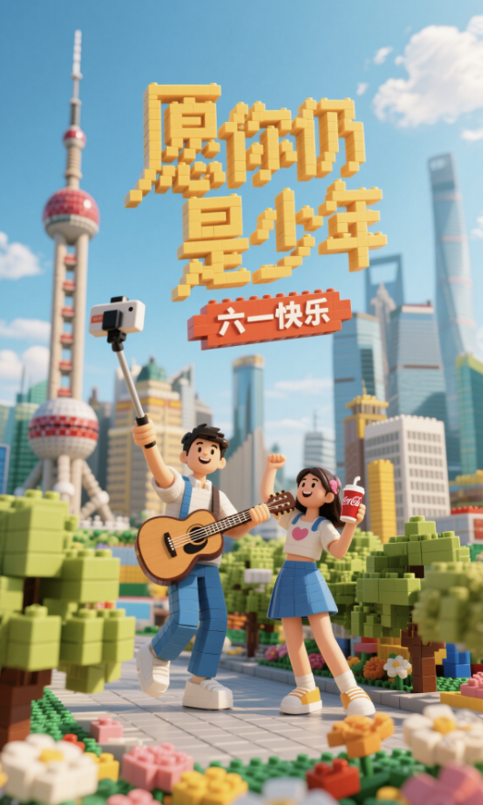 十秒,AI助你生成乐高积木版儿童节城市海报(手把手教你玩转AI)